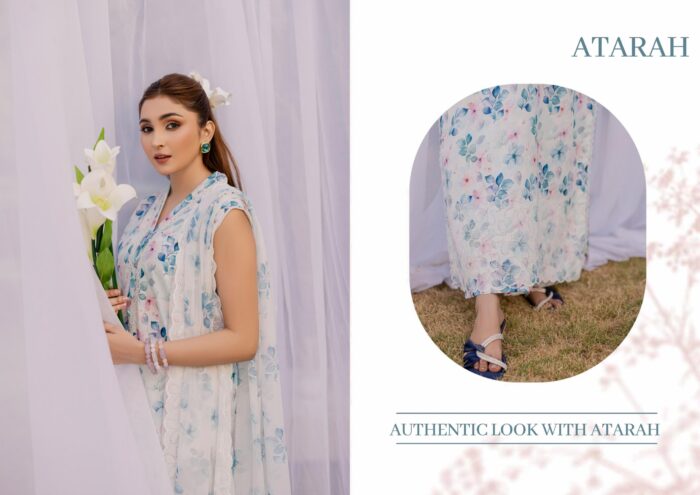 A WOMEN N FLORAL LAWN DRESS STANDING